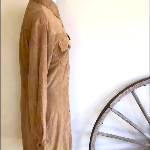 RALPH LAUREN Western Equestrian Glove Soft Suede Leather Coat Dress 8 RARE NWT!! - Picture 4 of 13